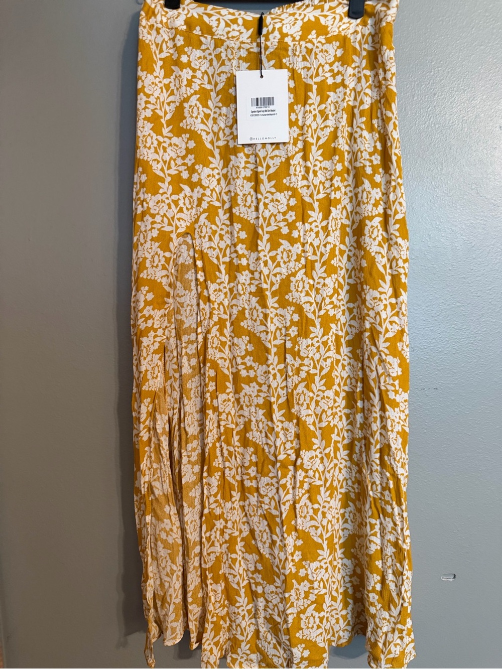 Hello Molly Signature Floral Maxi Skirt NWT Size 8 Mustard Boho